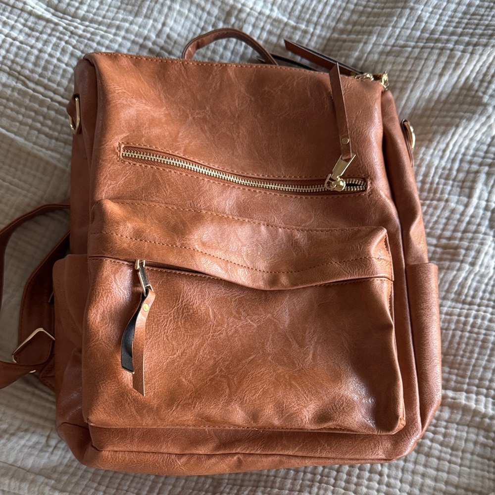 Brown Leather Backpack - image 1